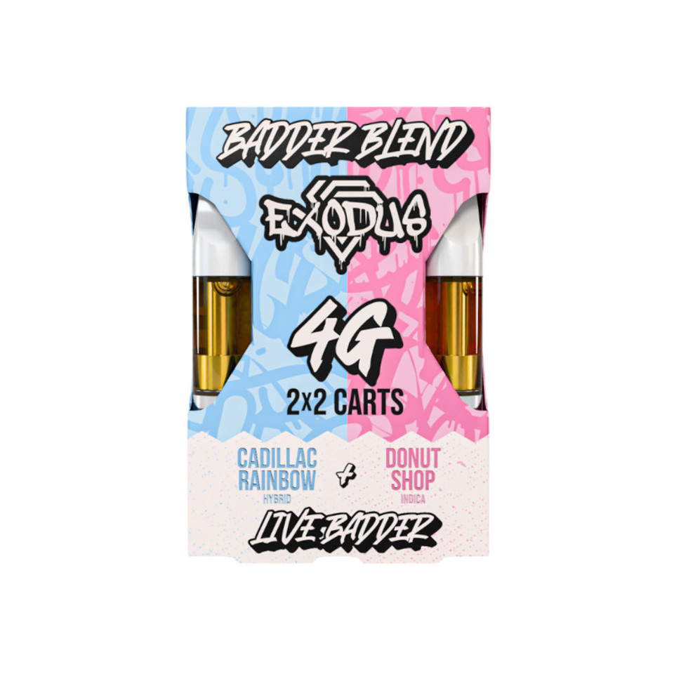 Close-up of Exodus THC vape cartridge showcasing rich terpene flavor and premium quality