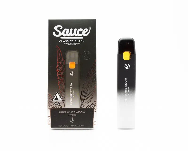 Sauce Disposable THC Vape Pen with strain-specific labeling and sleek design