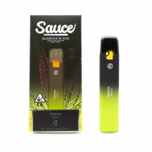 Sauce Disposable THC Vape Pen with strain-specific labeling and sleek design