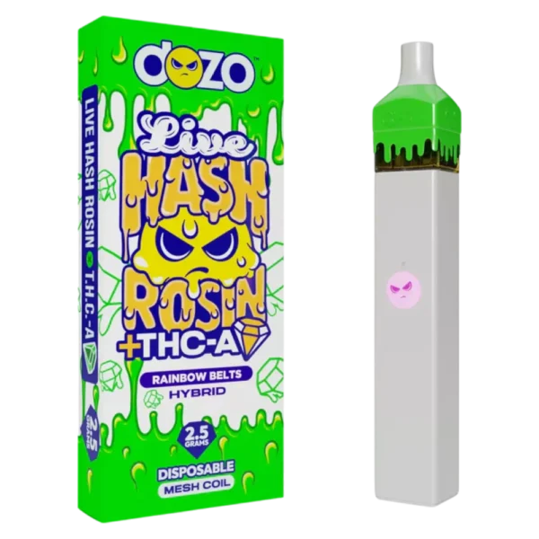 Sleek premium cannabis vape pen filled with hash rosin extract
