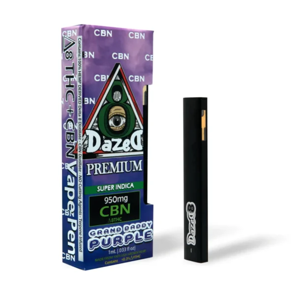 Dazed THC vape cartridge with sleek design and rich cannabis oil